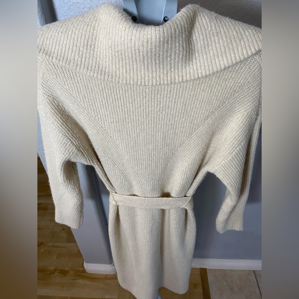 Express Ribbed Collared Belted Duster Cardigan - image 6